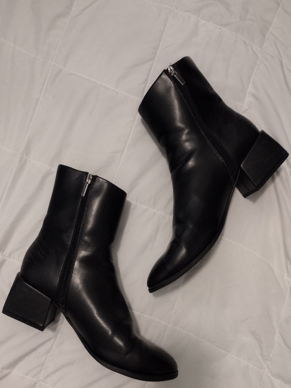 A New Day Black Low Block Heel Ankle Boots
